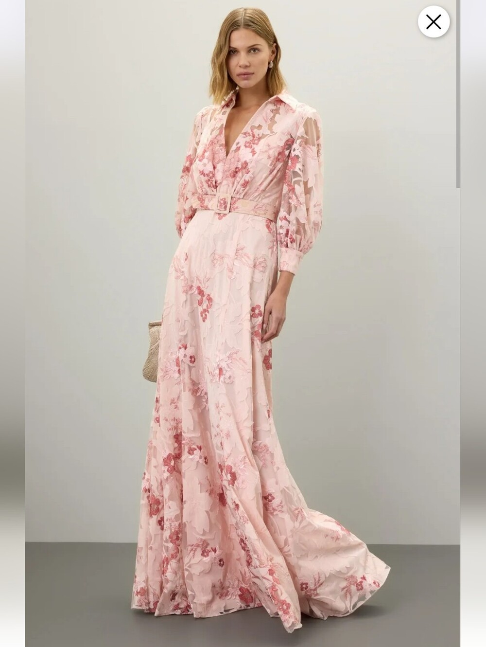 BADGLEY MISCHKA LACE APPLIQUE SHIRT DRESS SIZE 6 MSRP $1190 - Picture 1 of 14